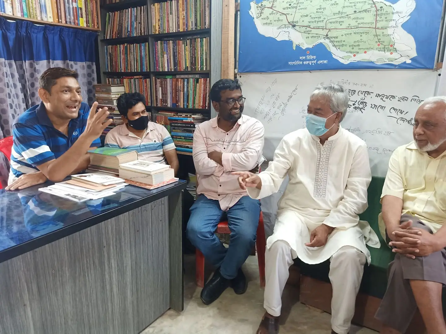 Chief Advisor Professor Akhtar Zaman and Professor Aminul Islam Mridha, the first Vice-Chancellor of PUST, along with other distinguished guests at the executive office.