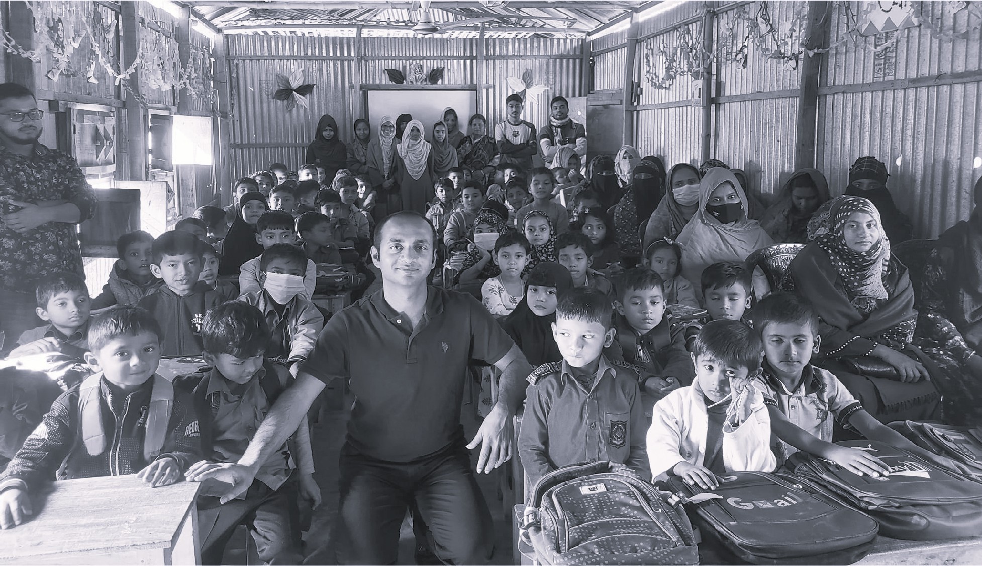 Bangladeshi-American-immigrant-Professor-Purno-Ghosh_Shikha-Academy-Students