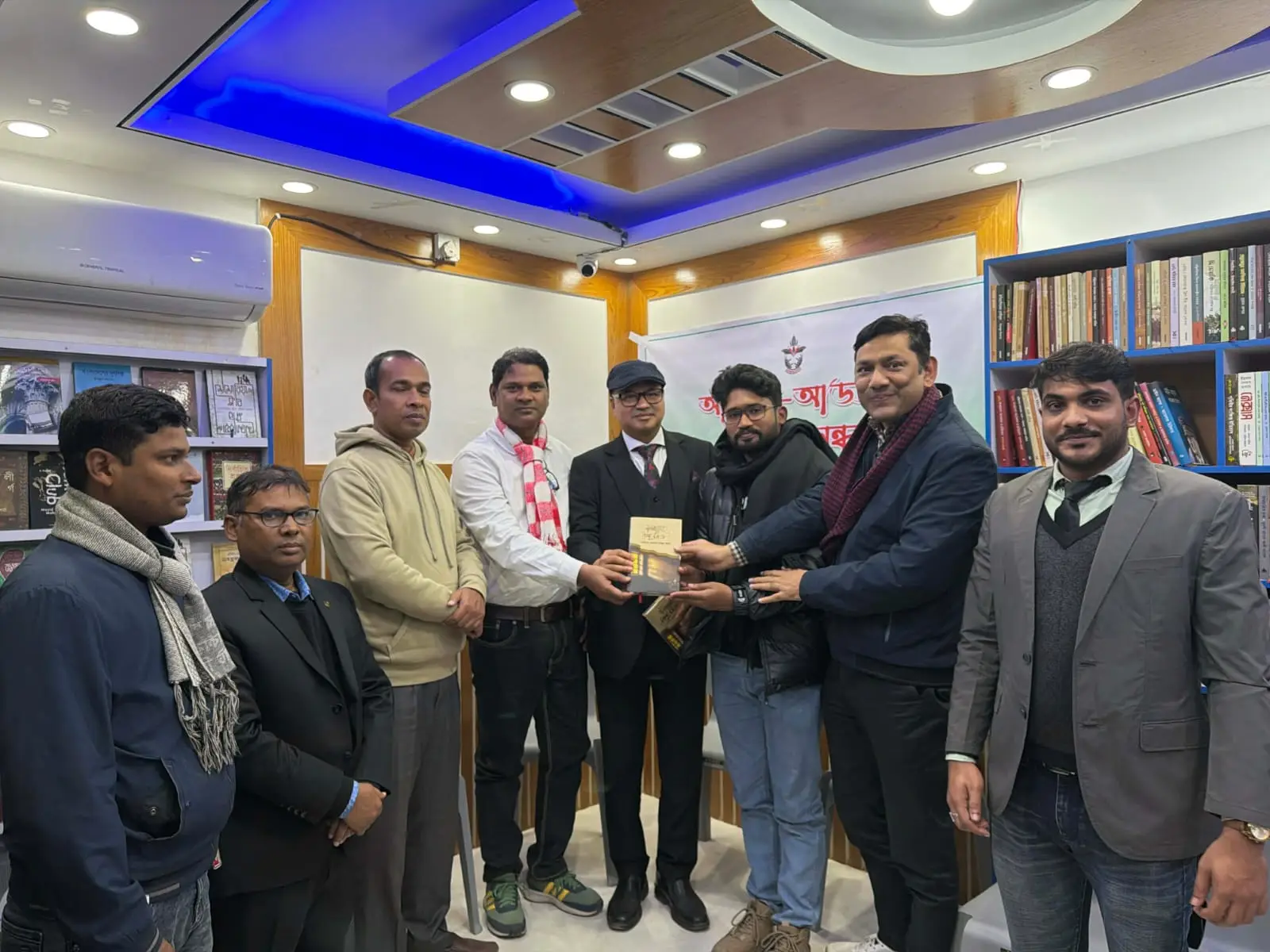 Distinguished Guest Barrister Md Iqbal Hoosan, Iliyas Ahmed Himel Rana founder of Pipilika, Professor Akhtar Zaman and others at Alap-Adda of Nopom